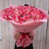 Букет 101 красная роза с розовой упаковкой R881