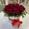 15 красных крупных роз в коробке R532